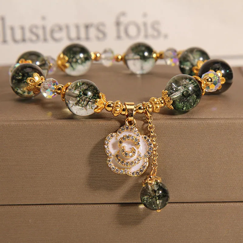 Green and Clear Quartz Bracelet – Oasis of Greenery