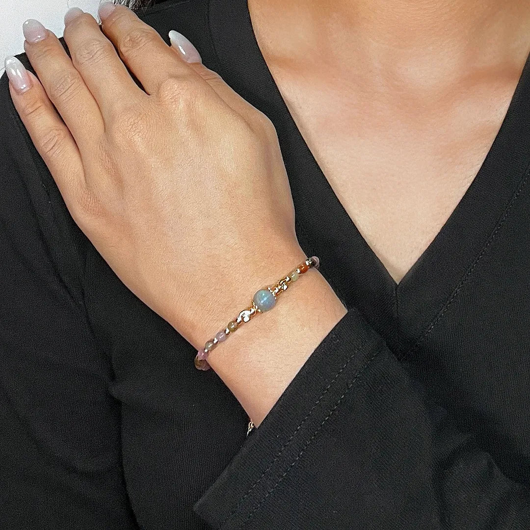 Armband Turmalin und Labradorit "Perlen der Gelassenheit"