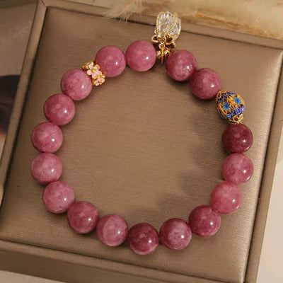 Rose Tourmaline and Rock Crystal Bracelet "Imperial Refinement"