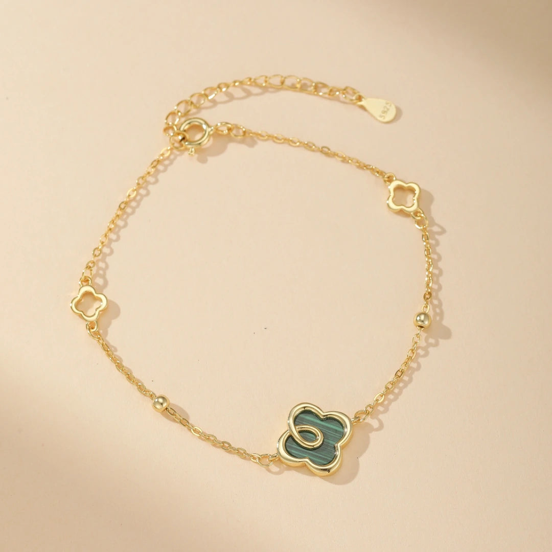 Clover Bracelet "Breath of Nature" Gold-Plated Silver