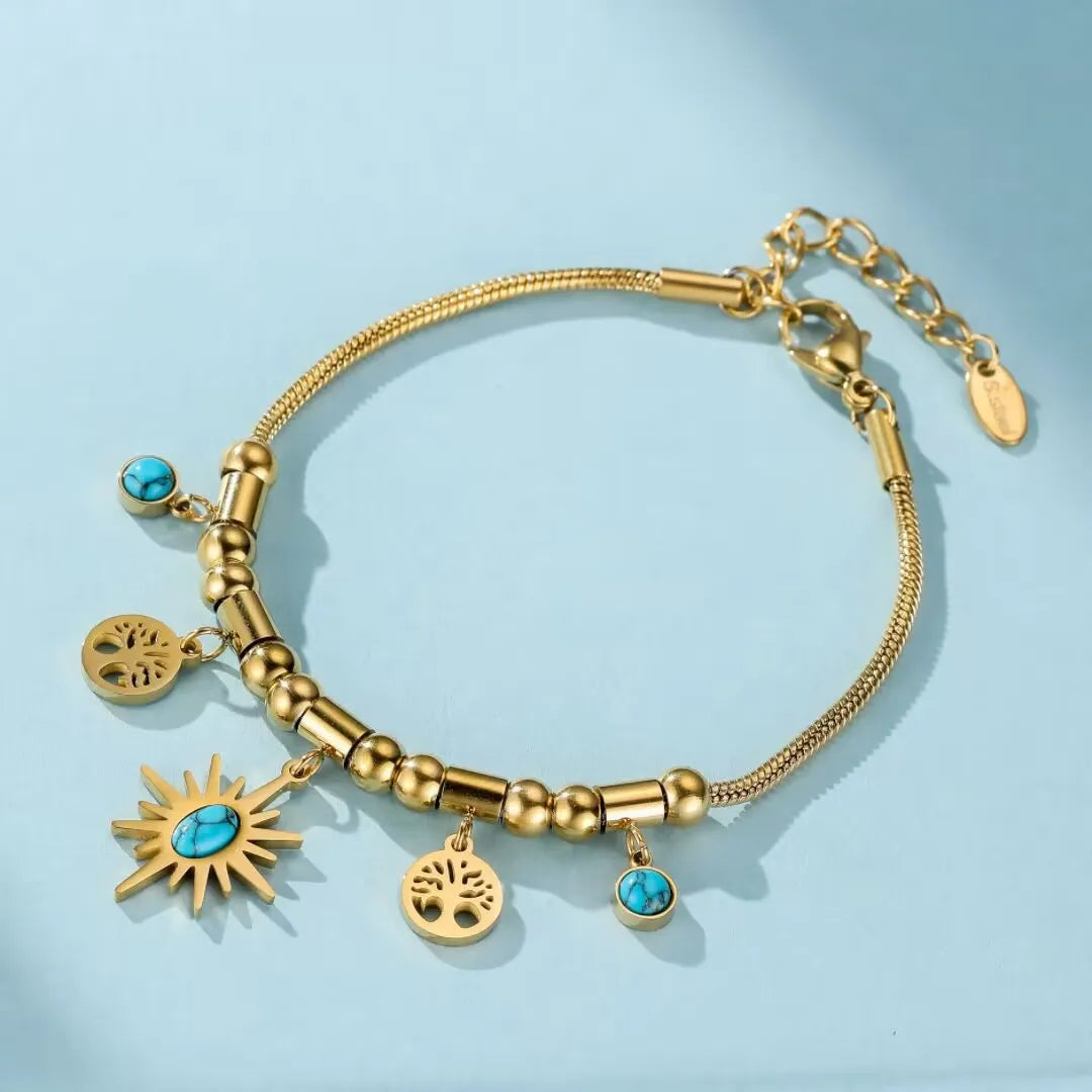 Armband Türkis Lebensbaum "Schützende Energie"