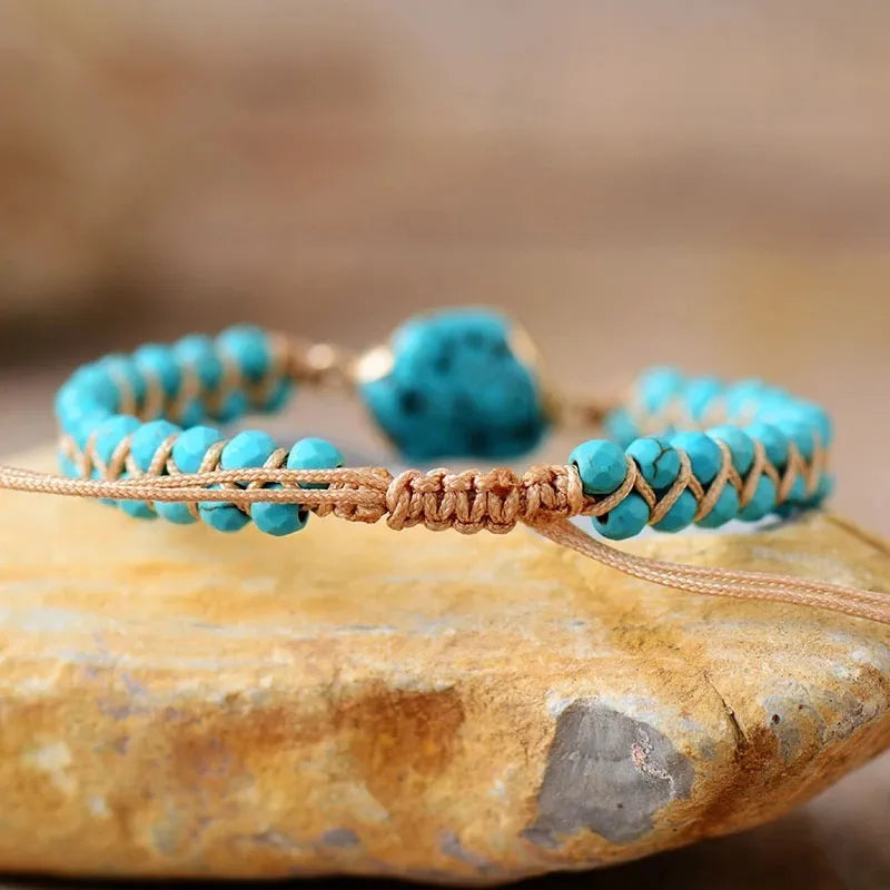 Bracelet Turquoise "Équilibre Spirituel" Argent Doré Or