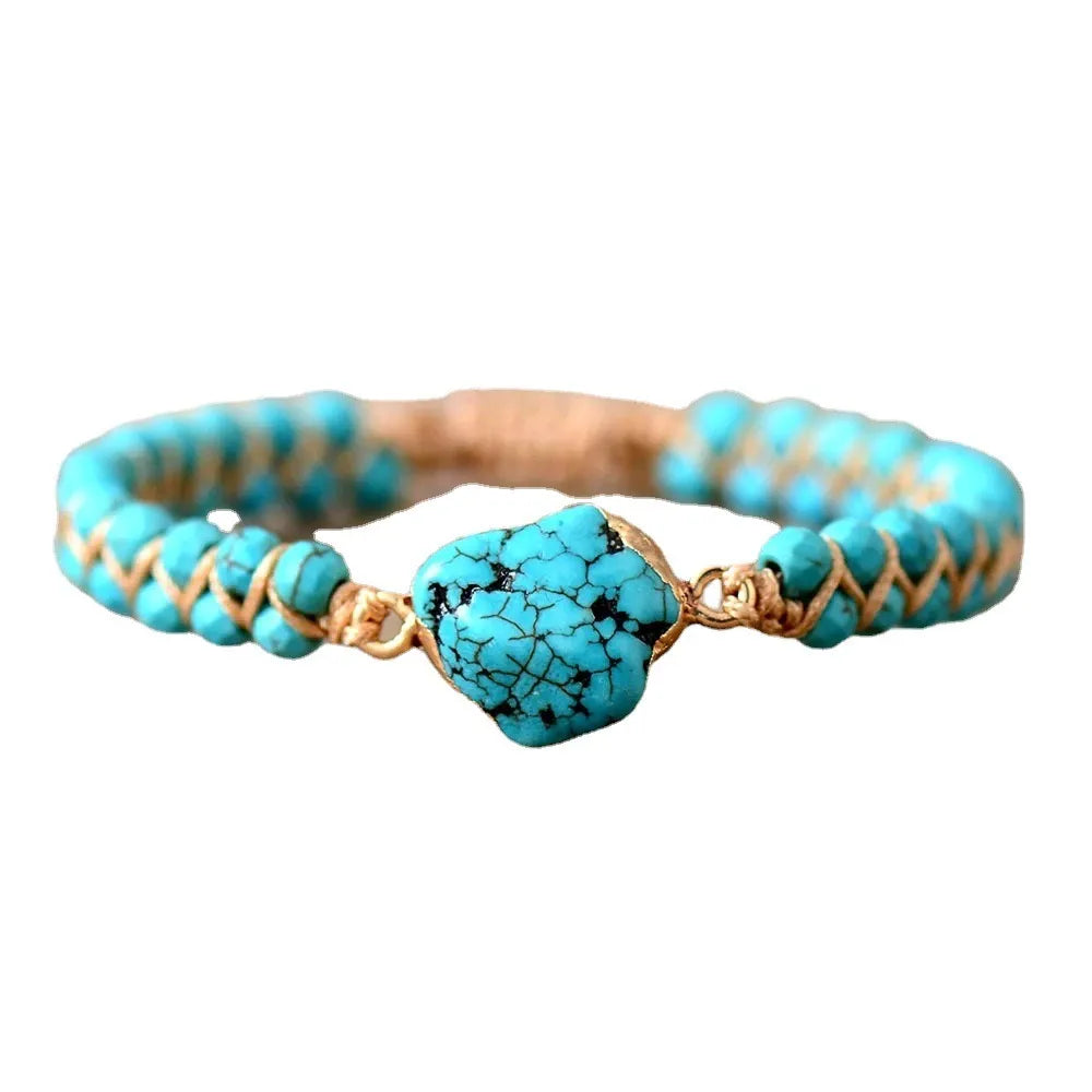 Bracelet Turquoise "Équilibre Spirituel" Argent Doré Or