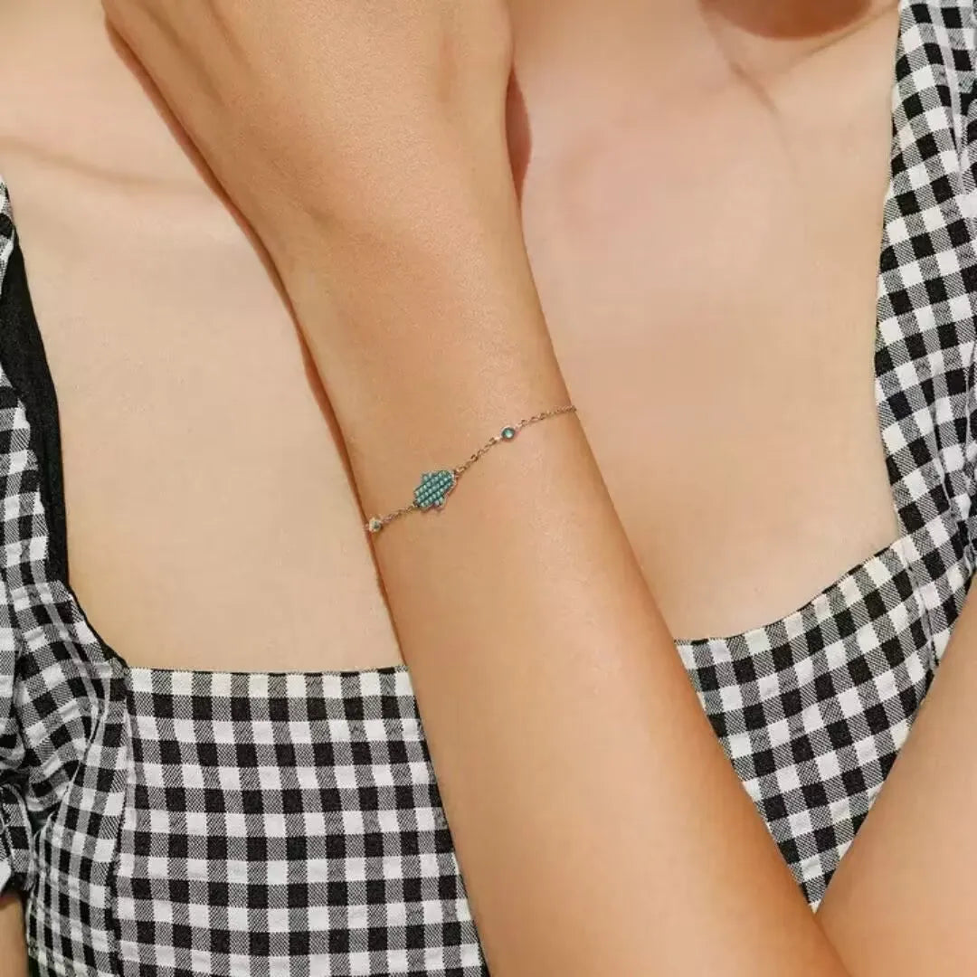 Armband Türkis "Schutzperle" Silber