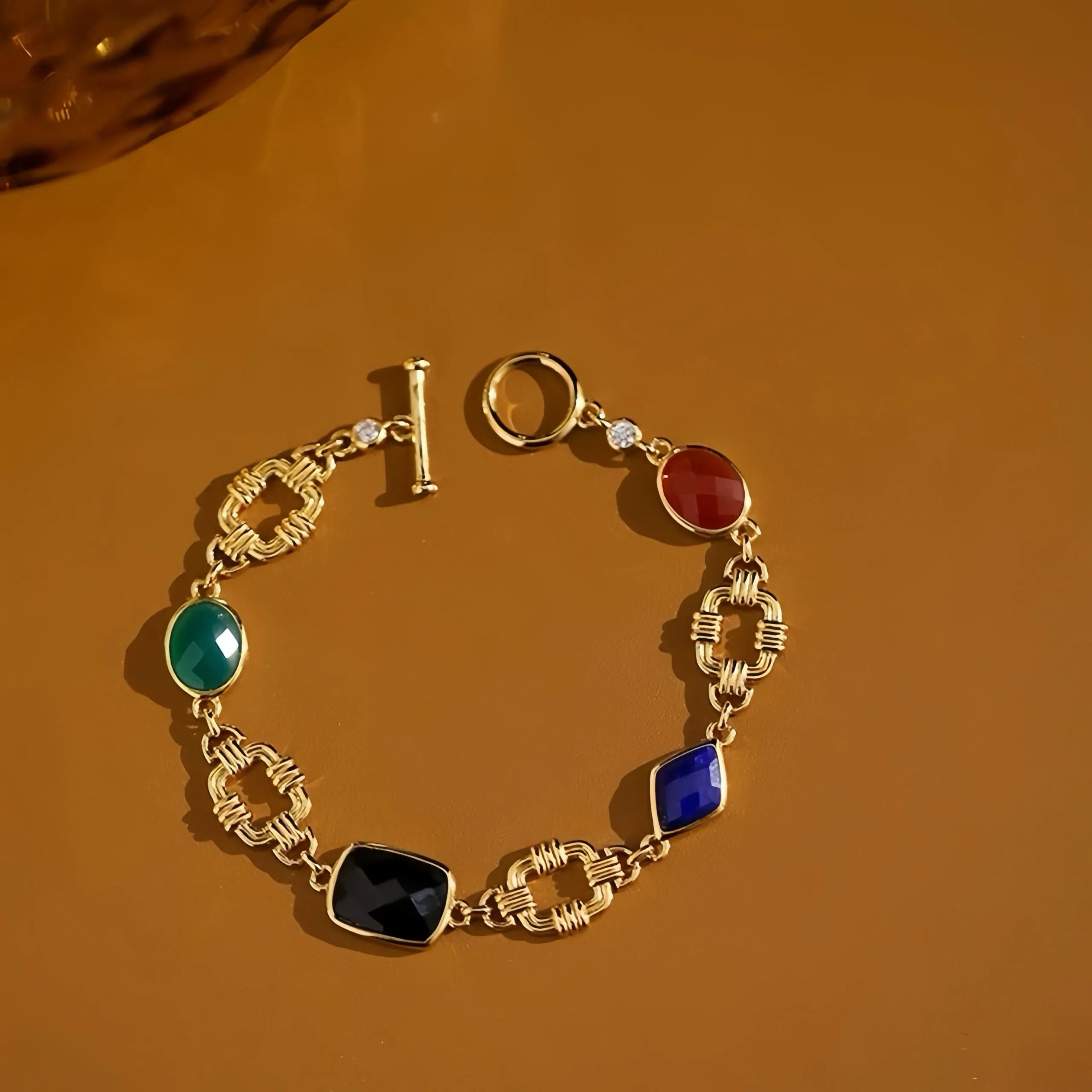 Vintage-Armband – Mosaik, Vergoldetes Silber