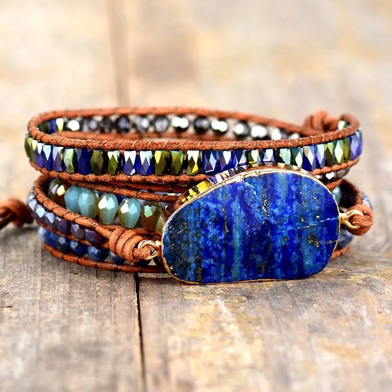 Bracelet Wrap Lapis Lazuli "Blue Dream"