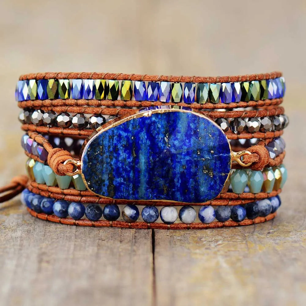 Bracelet Wrap Lapis Lazuli "Blue Dream"