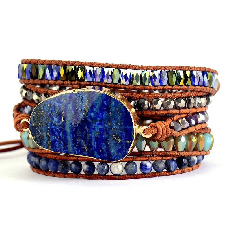 Bracelet Wrap Lapis Lazuli "Blue Dream"