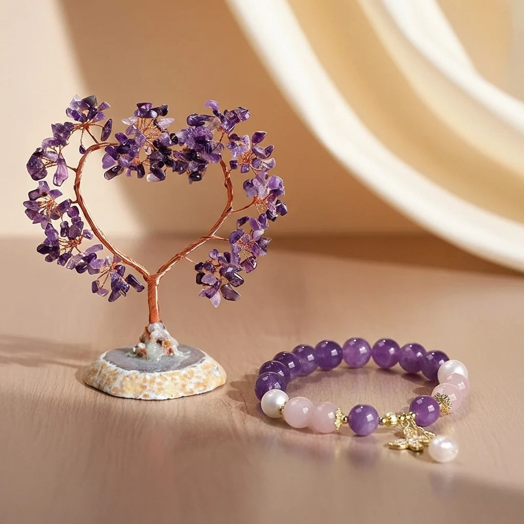 Serenity - Gift Set in Amethyst, Tree of Life and Bracelet
