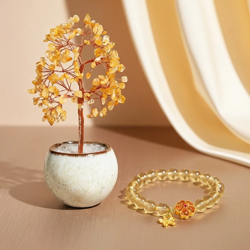 Fortune - Gift Box in Citrine, Tree of Life and Bracelet