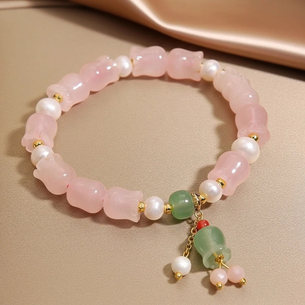 Amour - Geschenkset aus Rosenquarz, Lebensbaum und Armband