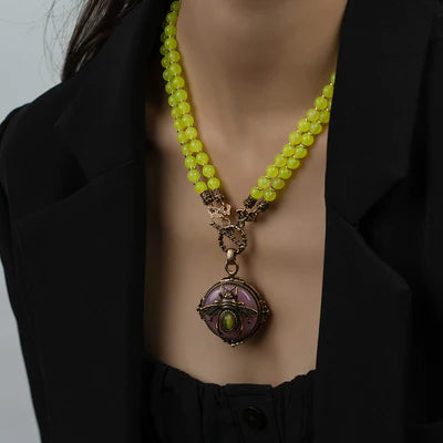Collar de Ágata Amarilla "Abeja de Oro"