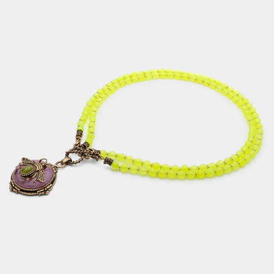 Collar de Ágata Amarilla "Abeja de Oro"