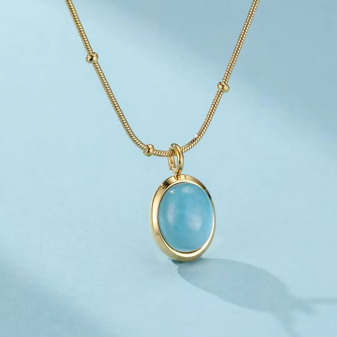 Aquamarine Necklace "Celestial Clarity" Gold