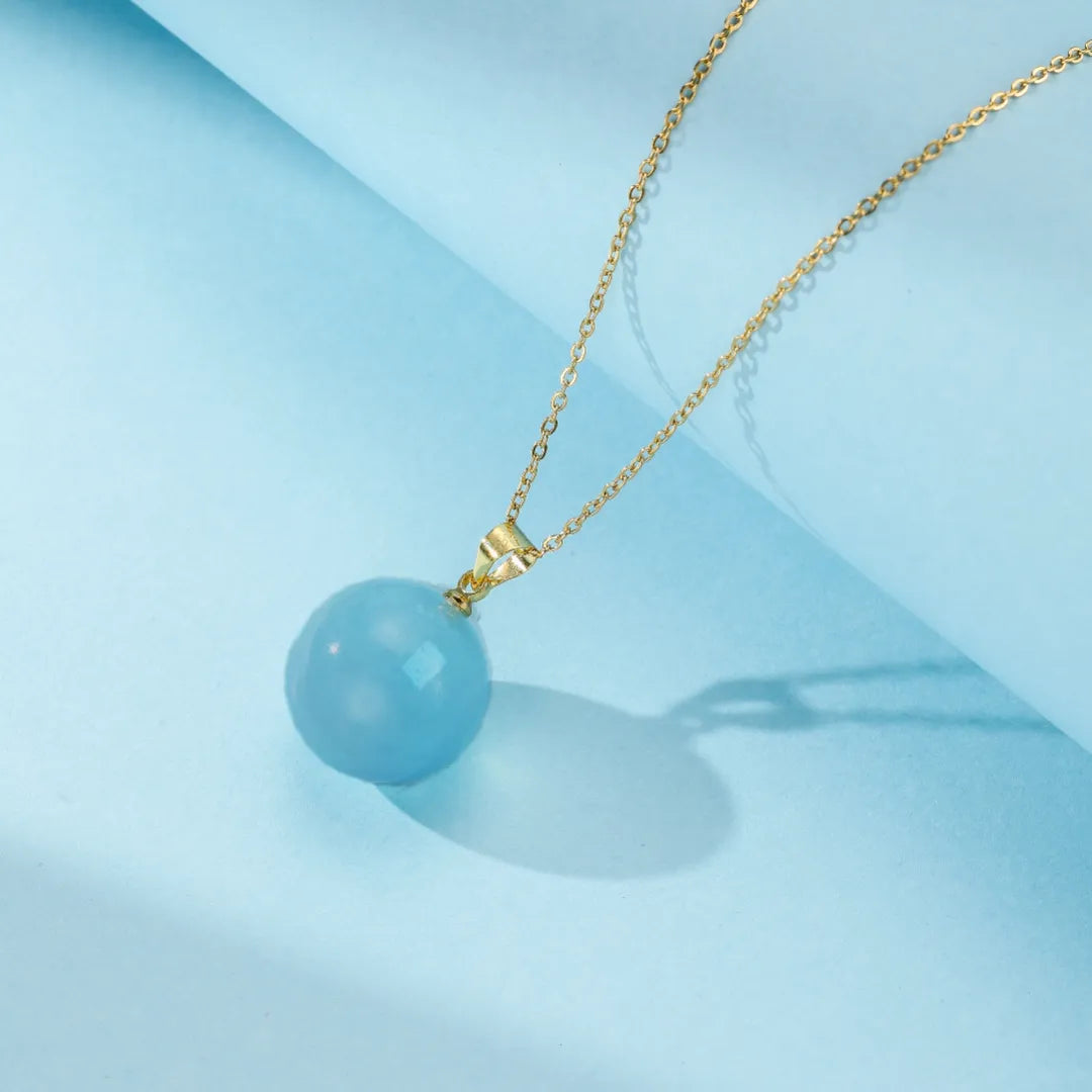 Aquamarin Halskette "Sanftes Licht"