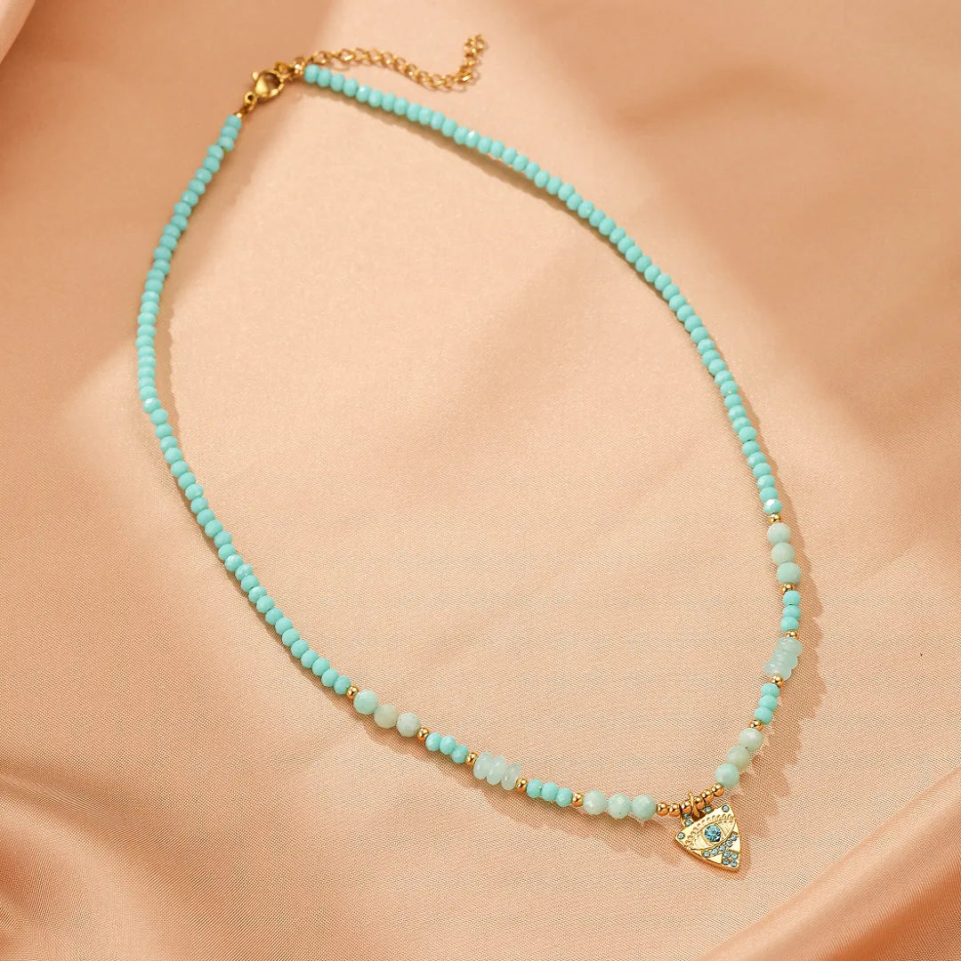 Schutzaugen-Halskette Amazonit "Beruhigendes Auge"