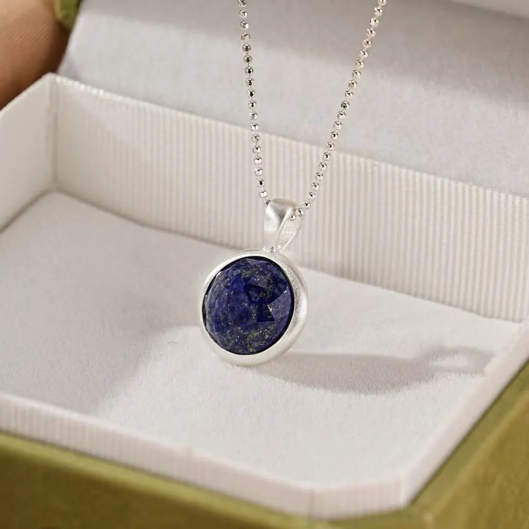 Amazonit oder Lapislazuli Halskette "Himmlische Tiefe" Silber