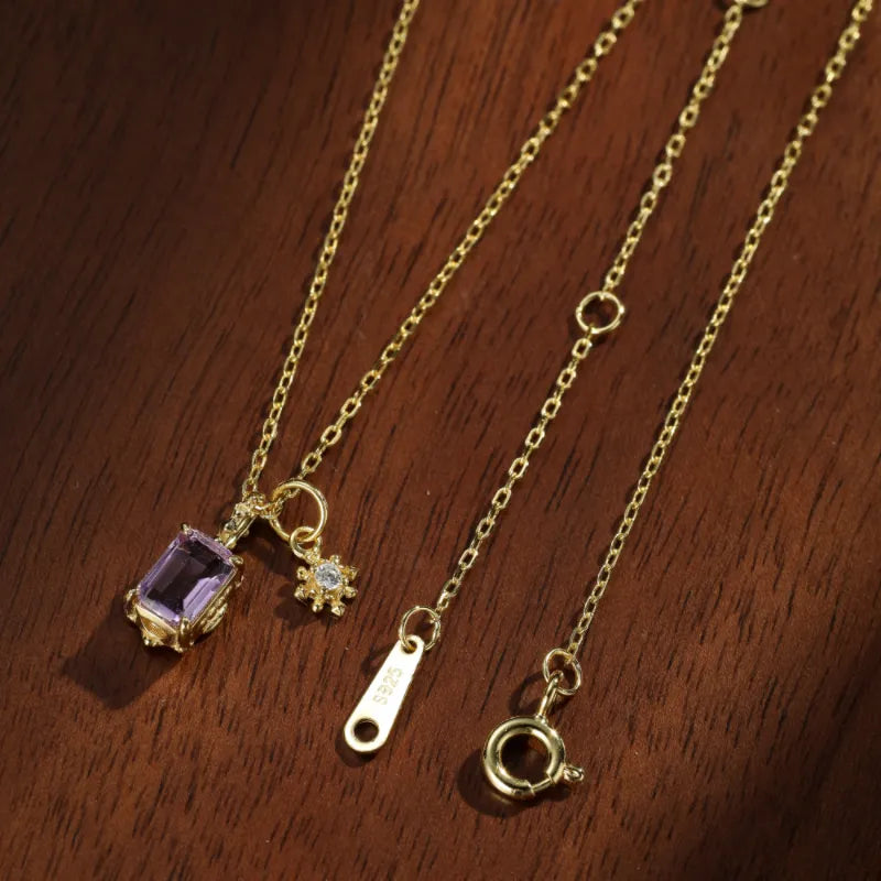 Amethyst Necklace "Celestial Star" Gold Plated Silver