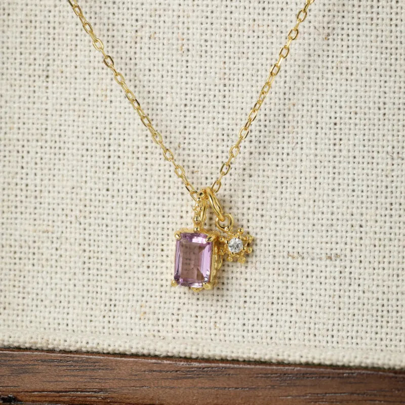 Amethyst Necklace "Celestial Star" Gold Plated Silver