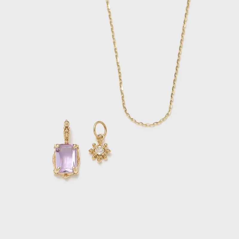 Amethyst Necklace "Celestial Star" Gold Plated Silver