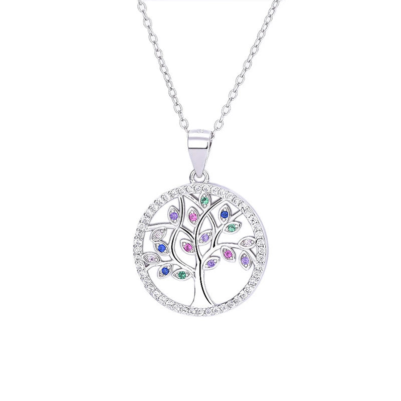 Collier Arbre de Vie "Beauté Colorée" Argent