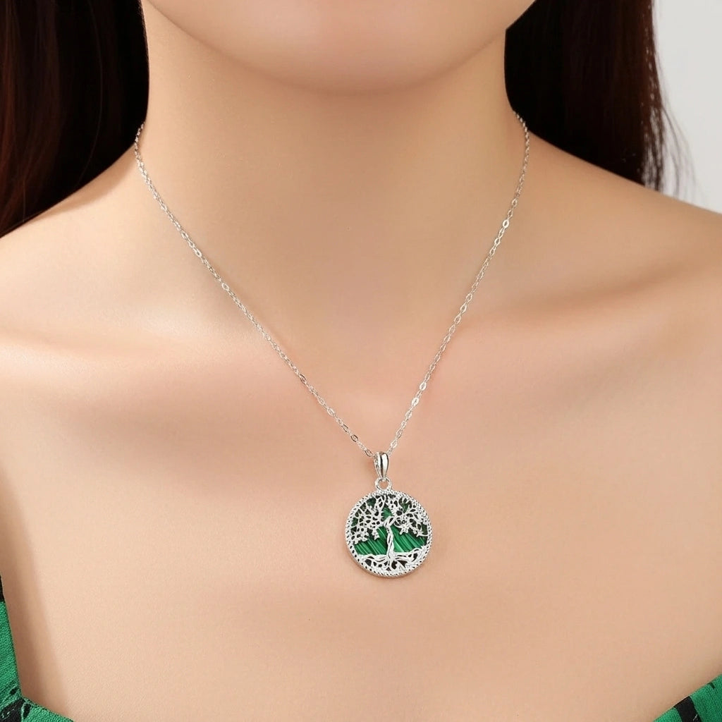 Malachite Tree of Life Necklace