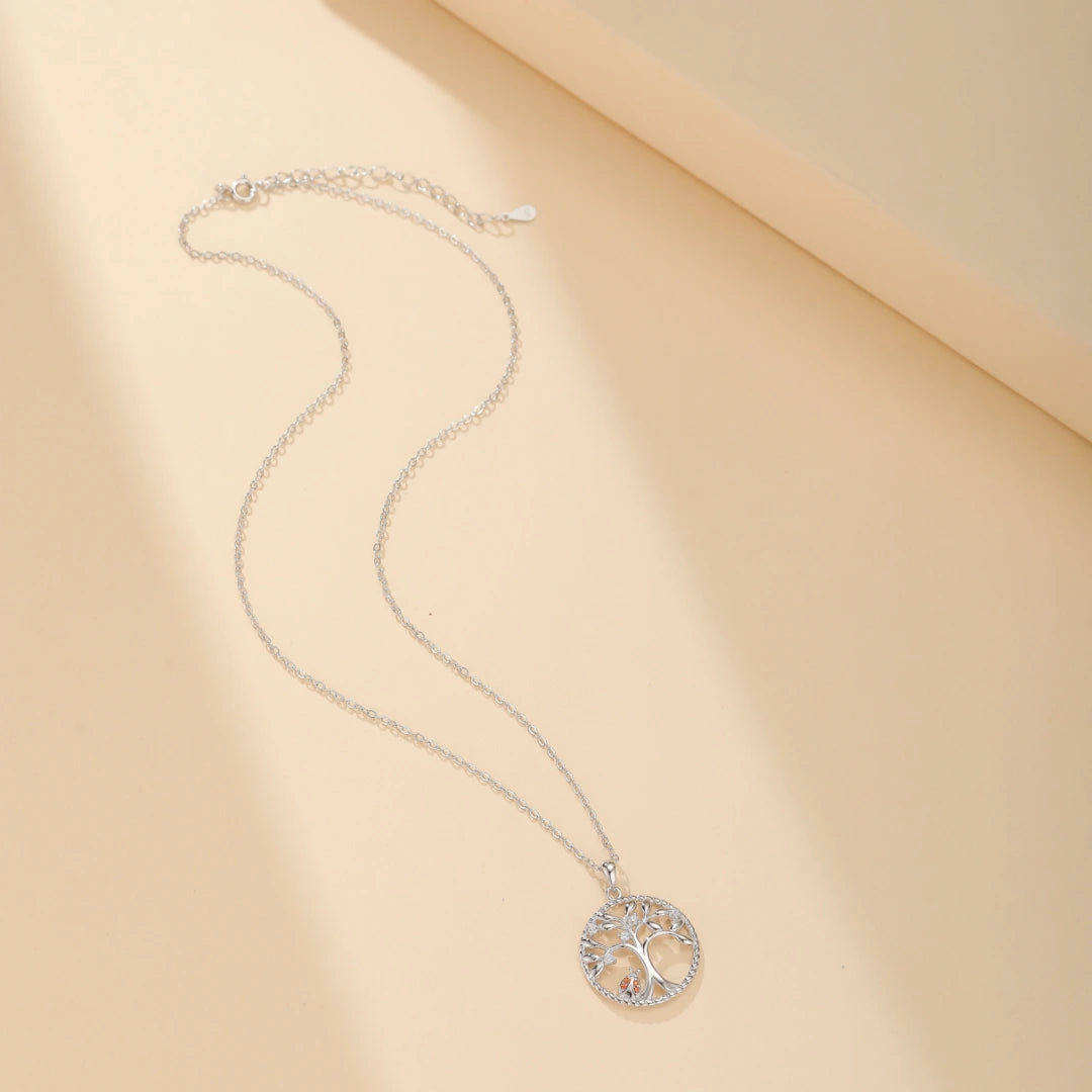 BiBeary Collana Donna Con Ciondolo A Forma Di Casa E Albero Della Vita - Argento Sterling 925 E Zirconia CZ