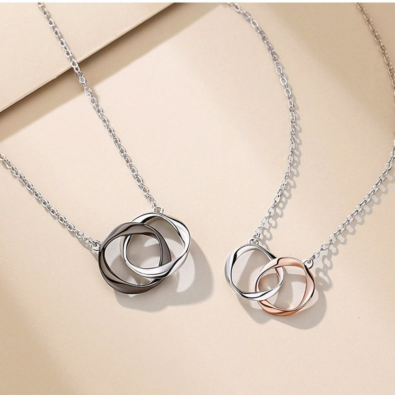 Collier Couple Infini "Âmes Unies" Argent