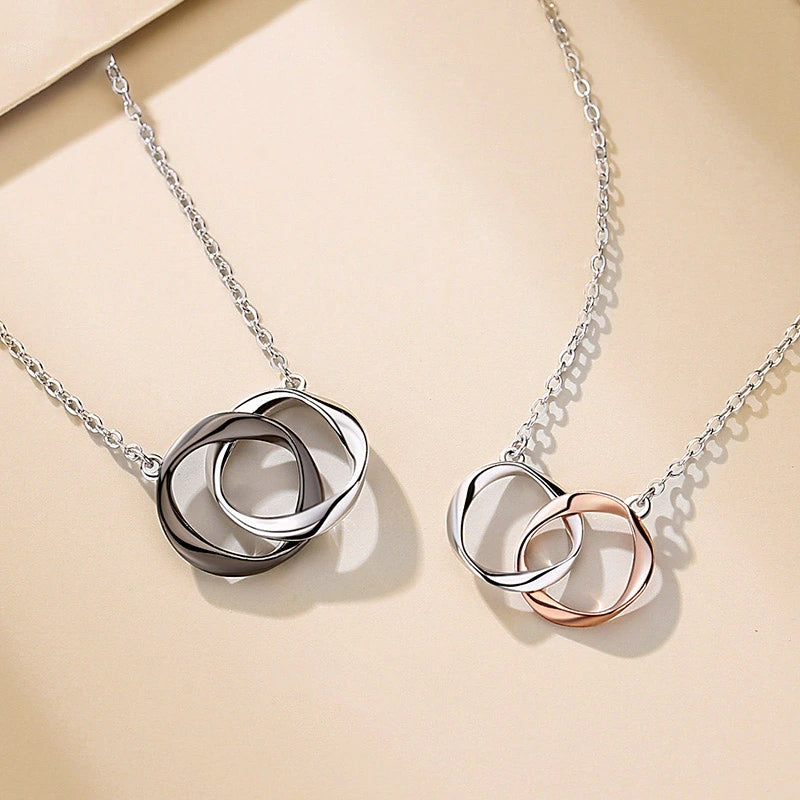 Collier Couple Infini "Âmes Unies" Argent