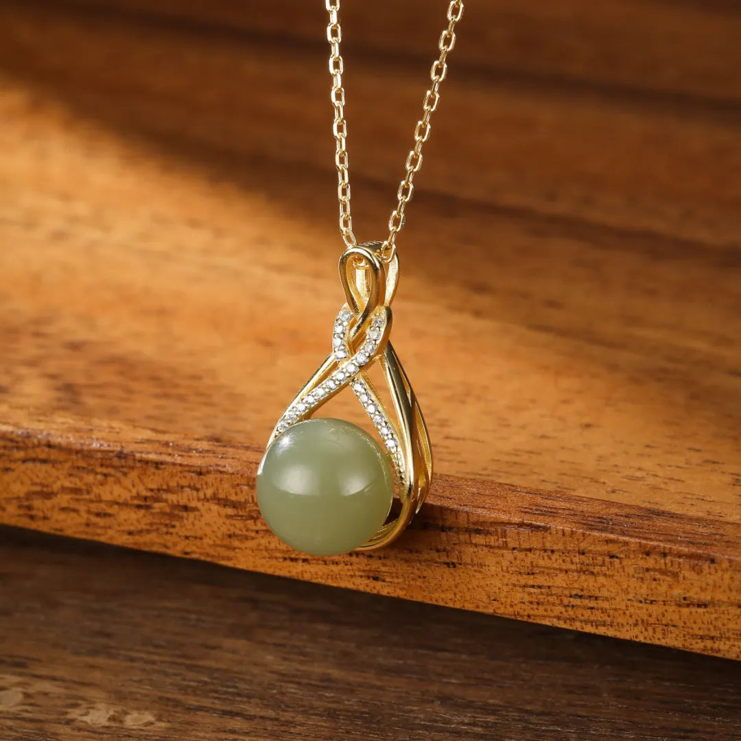 Collana Giada "Bellezza Eterna" Argento Dorato Oro