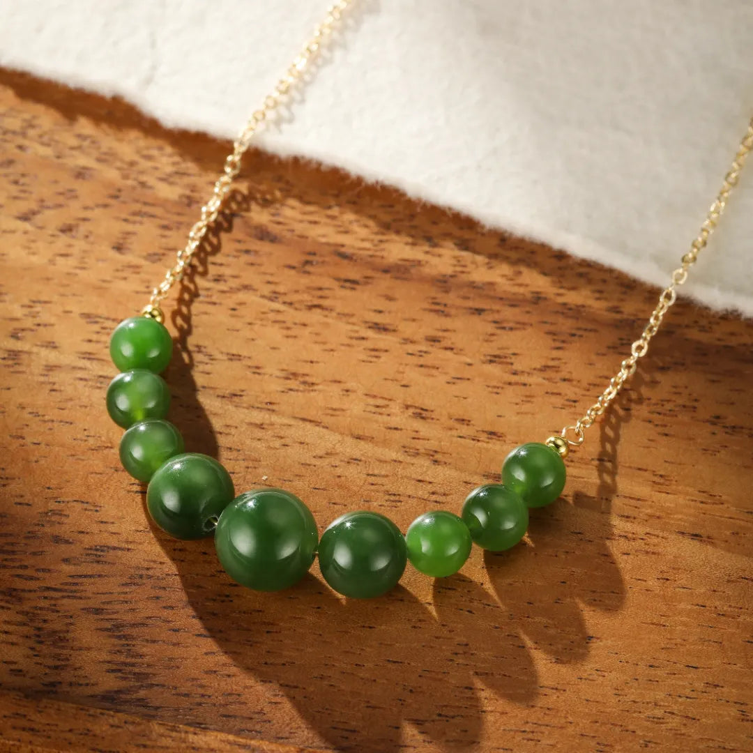 Collier Jade "Joie Éternelle" Doré Or