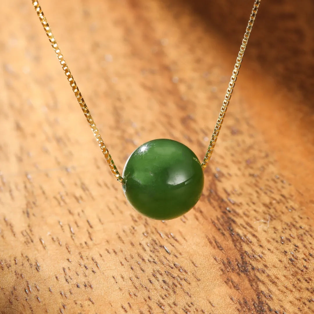 Collana Giada "Sfera Naturale" Argento