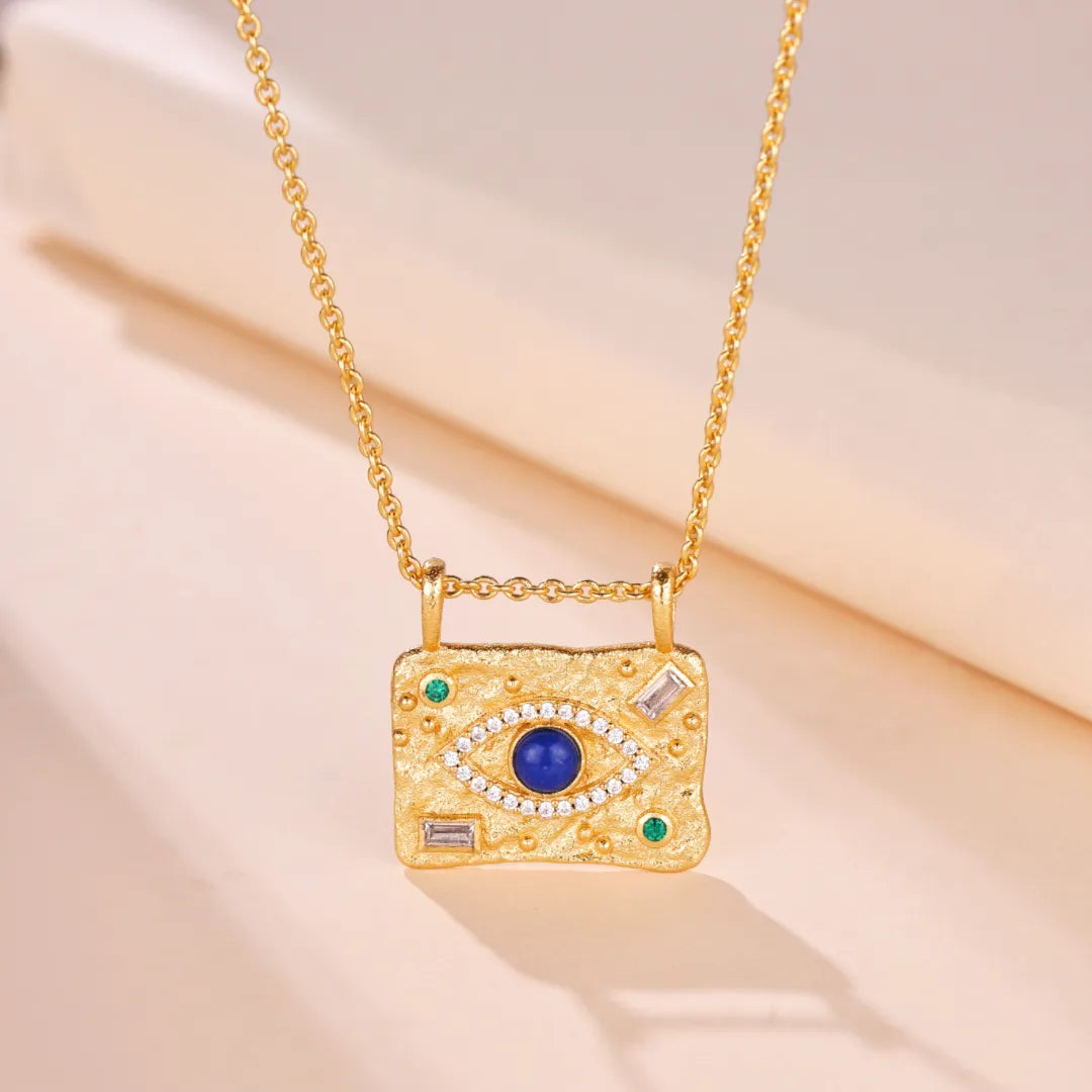 Collana Lapis Lazuli "Occhio del Cielo" Argento Dorato Oro