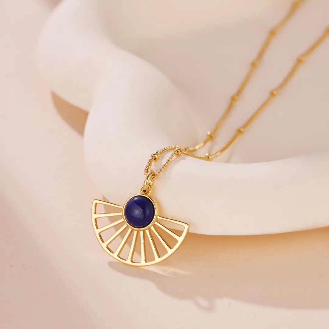 Lapis Lazuli Necklace "Ray of Azure" Gold-Plated Silver