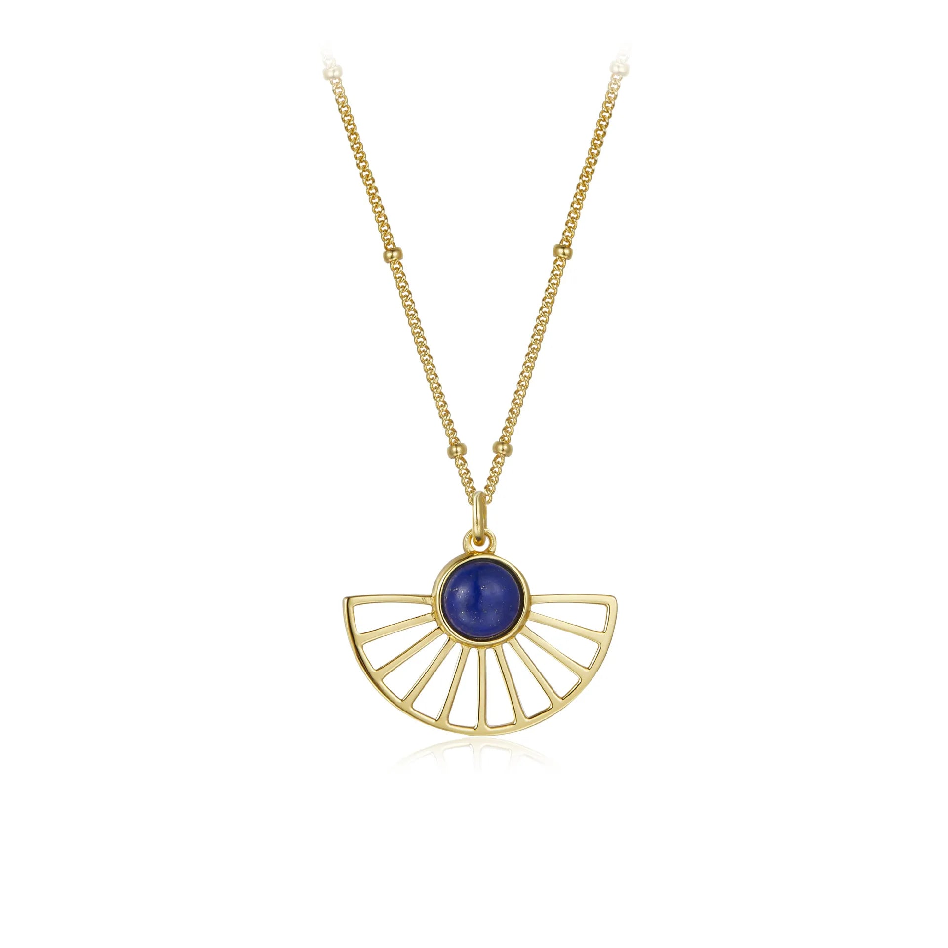 Lapis Lazuli Necklace "Ray of Azure" Gold-Plated Silver