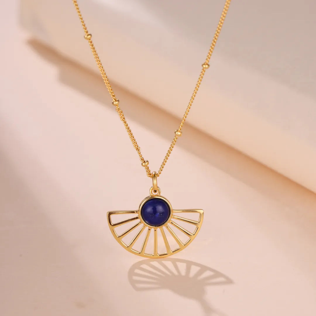 Lapis Lazuli Necklace "Ray of Azure" Gold-Plated Silver