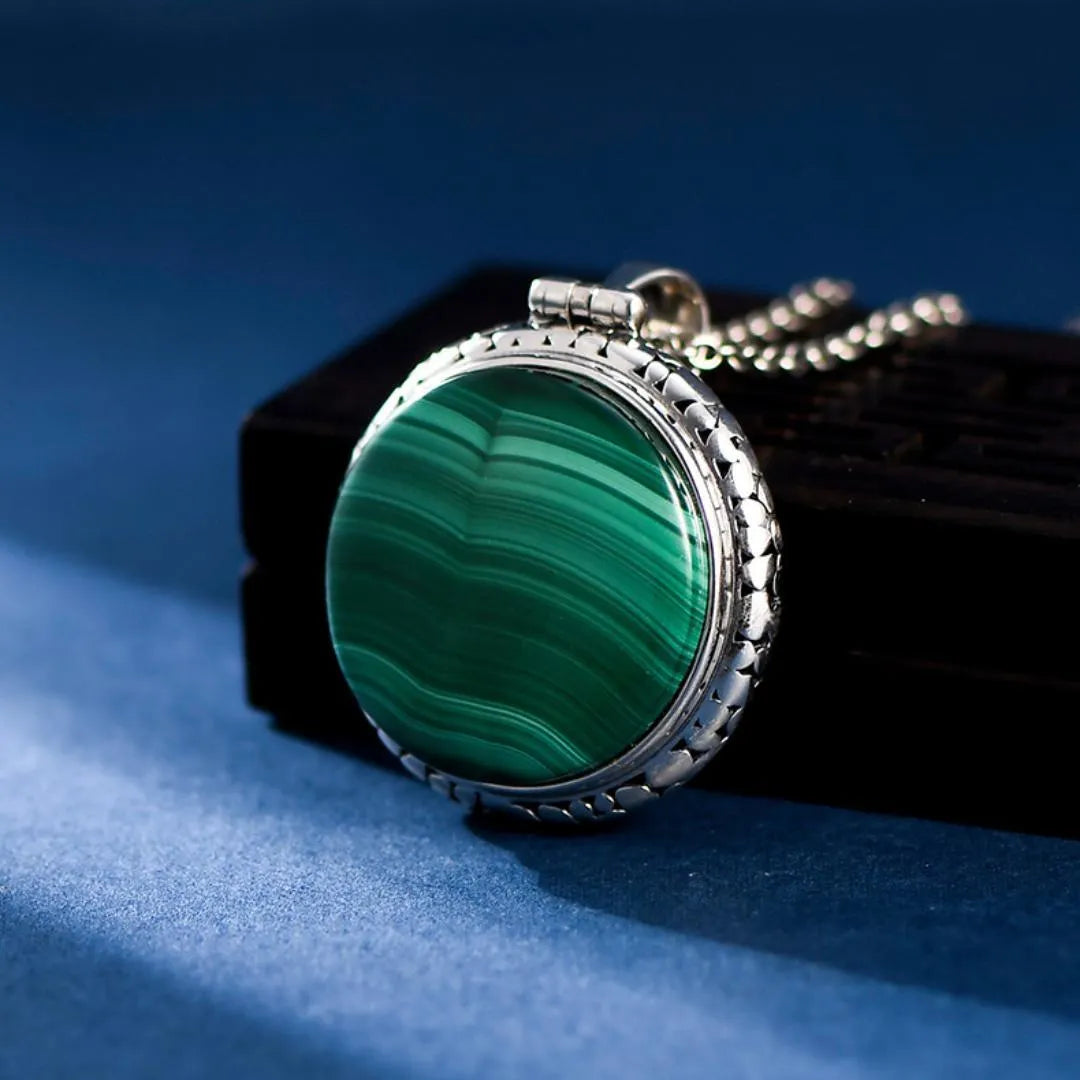 Malachite Necklace "Green Aura" Silver 925