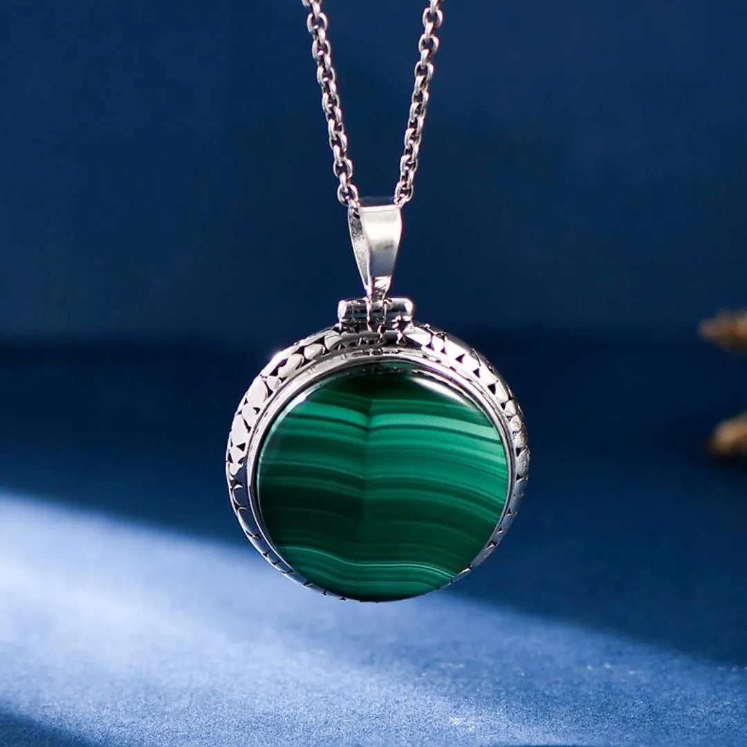 Malachite Necklace "Green Aura" Silver 925