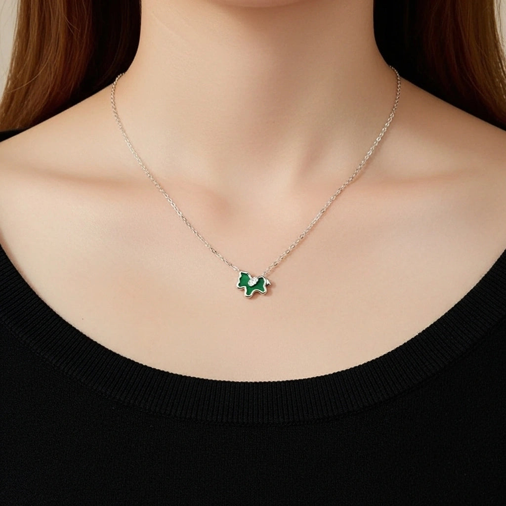 Collier Malachite Cheval "Liberté Douce" Argent