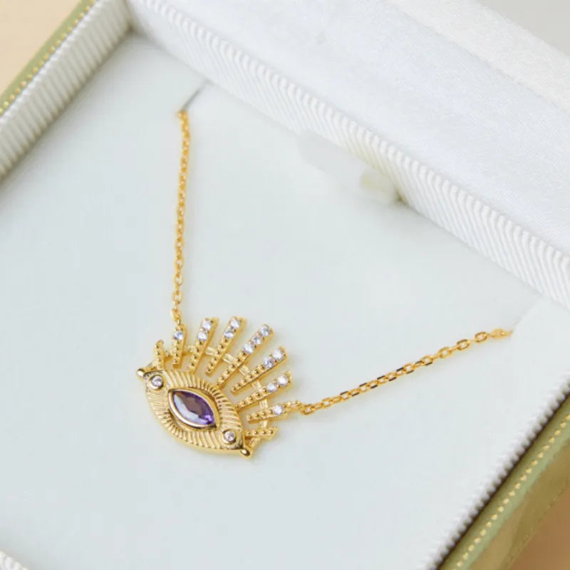 Evil Eye "Elegant Protection" Gold Plated Silver Necklace