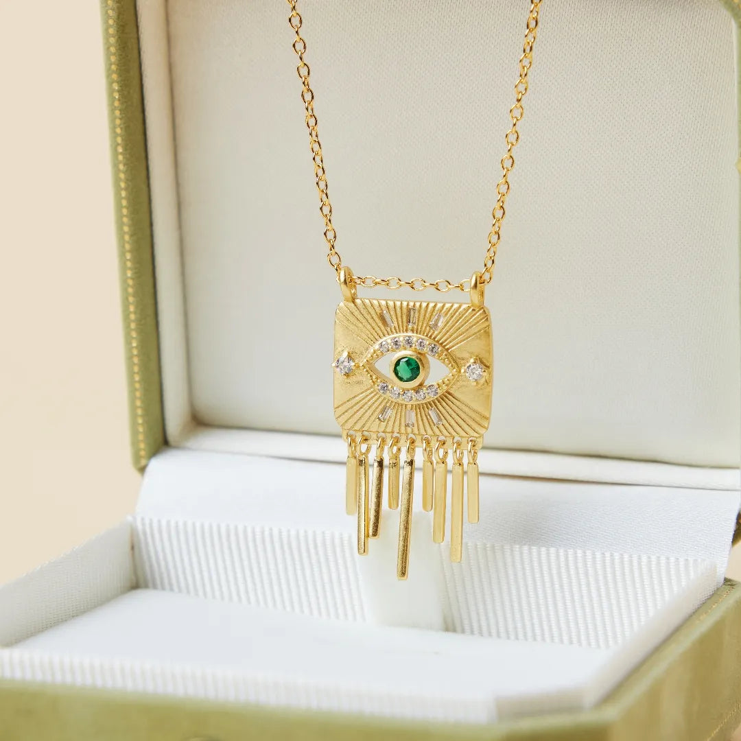 Evil Eye "Royal Ray" Gold Plated Silver Necklace