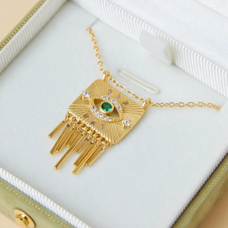 Evil Eye "Royal Ray" Gold Plated Silver Necklace