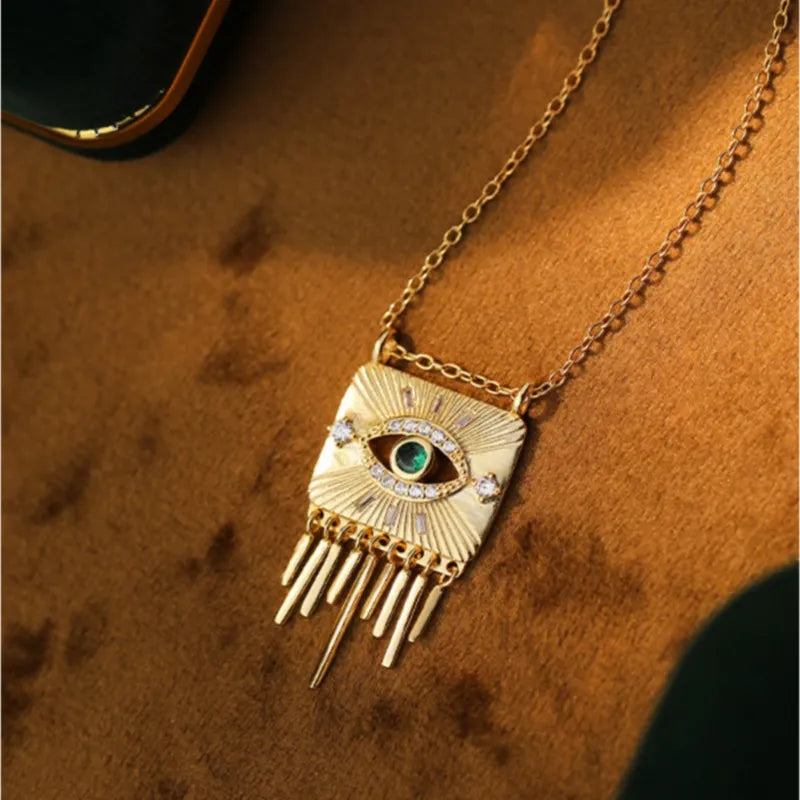 Evil Eye "Royal Ray" Gold Plated Silver Necklace