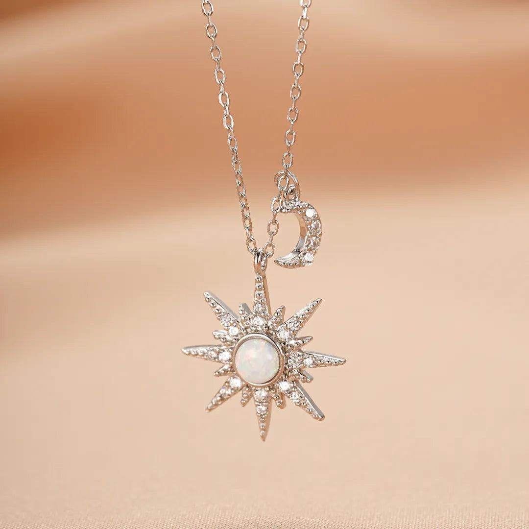 Opal Necklace "Celestial Energy" Silver