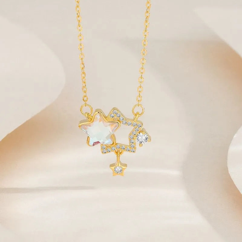 Moonstone Necklace "Starry Dream" Silver