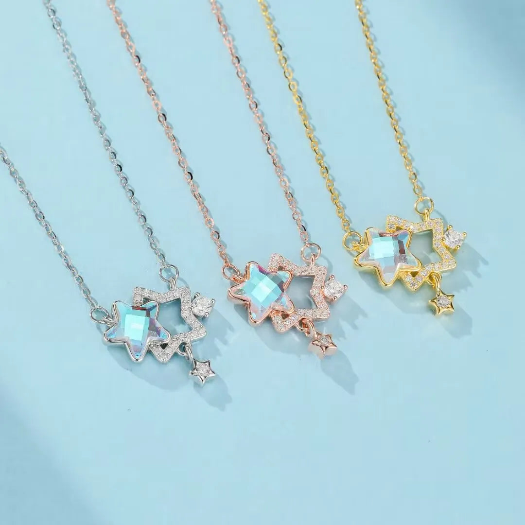 Moonstone Necklace "Starry Dream" Silver