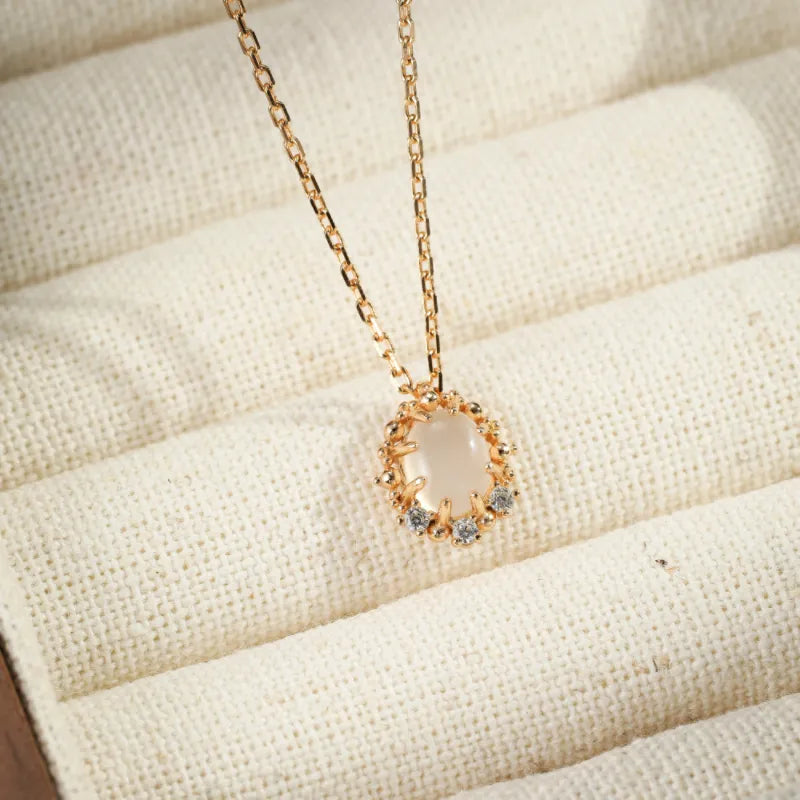 Moonstone Necklace "Selene Dream" Gold-Plated Silver