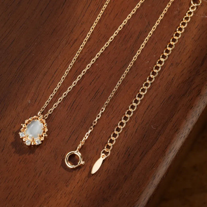 Moonstone Necklace "Selene Dream" Gold-Plated Silver