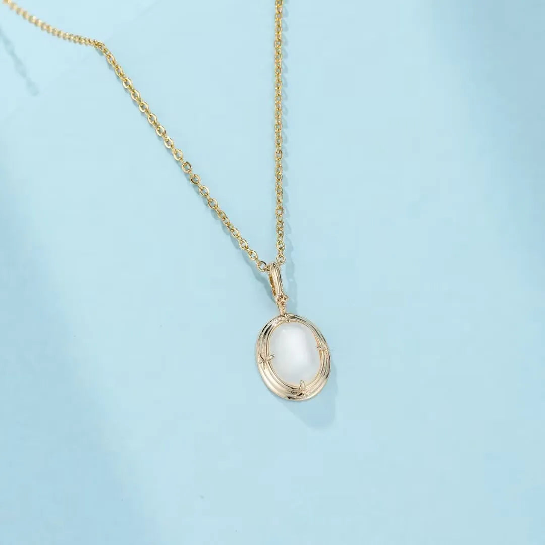 Collana Pietra di Luna "Tesoro Antico" Argento Dorato Oro