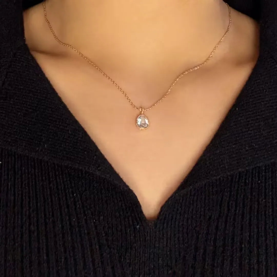 Topaz Necklace "Marine Sparkle" Gold-Plated Silver 14K